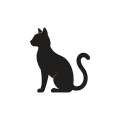 Cat silhouette on a white background
