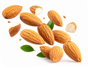 Almonds falling