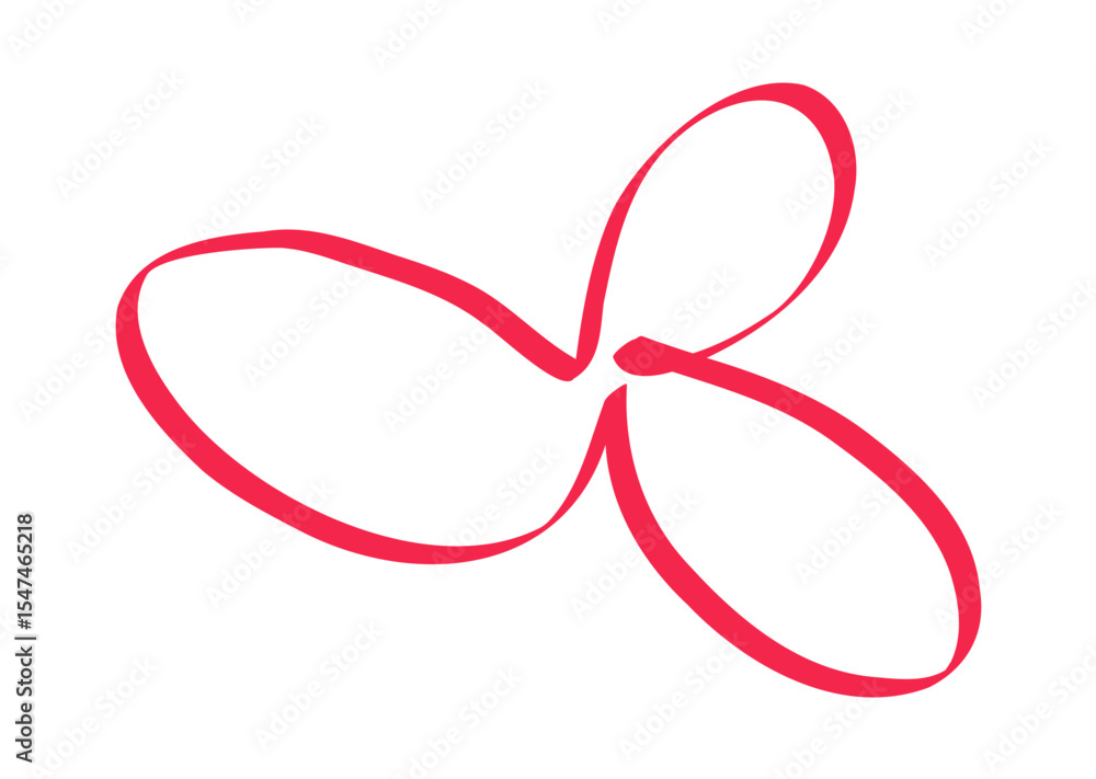Poster abstract red outline blob shape isolated