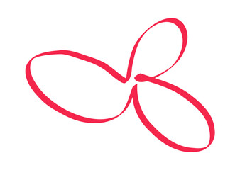 Abstract Red Outline Blob Shape Isolated