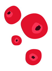 Stylized Red Berries Art, Scrapbook doodle art