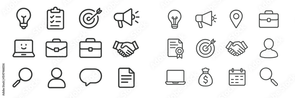 Aufkleber visual representation of business concepts and tools for productivity and collaboration in a workpla