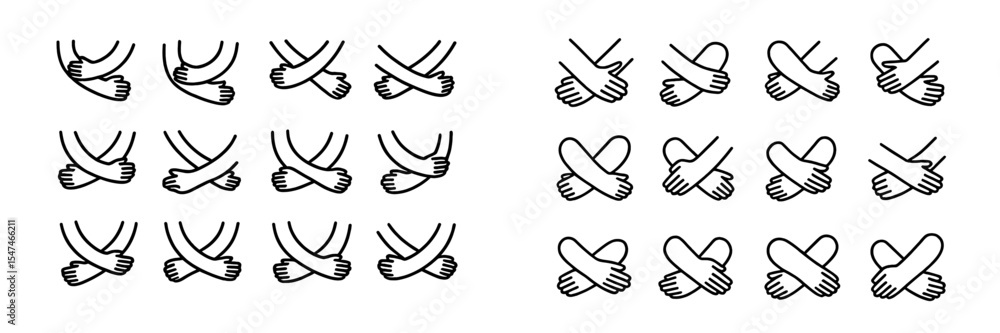 Poster diverse hand gestures illustrating affection, support, and unity in a minimalist design