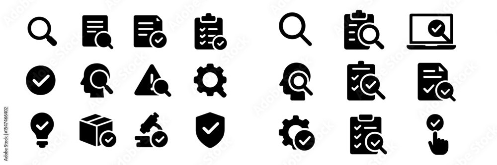 Aufkleber Diverse set of check mark icons for various tasks and activities in a clear, organized layout