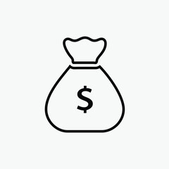 money bag icon fully editable vector template