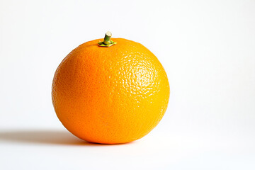 Fresh orange on a white isolated background, showcasing its vibrant color and texture.