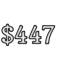 dollar sign on white background $447