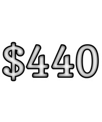 dollar sign on white background $440