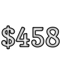 dollar sign on white background $458