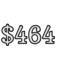 dollar sign on white background $464