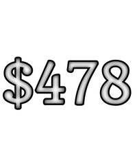 dollar sign on white background $478