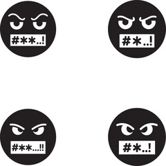Angry Emojis with Censored Mouths