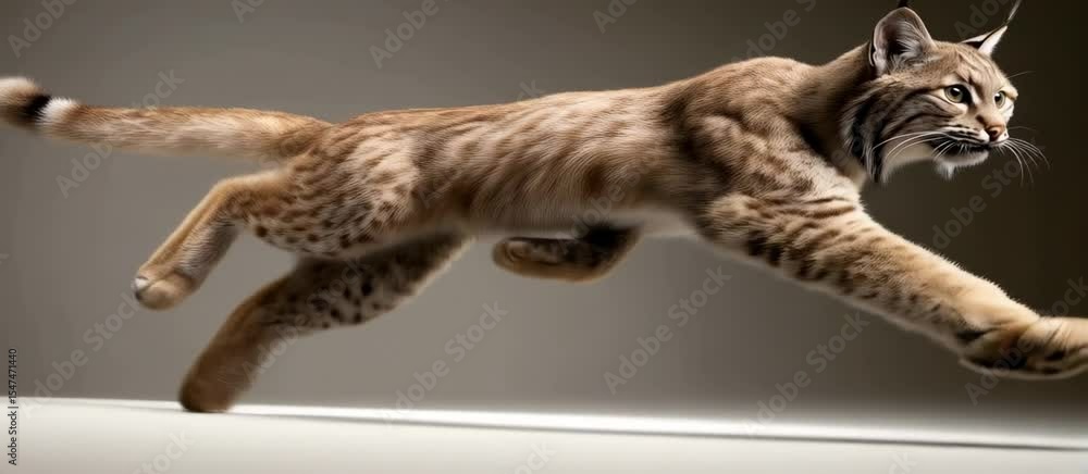 Poster dynamic leap of a stylized leopard in motion sequence showcasing animated wildlife