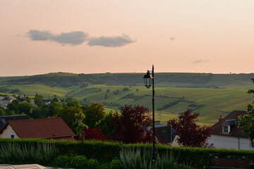 Sancerre, France. Vineyards at Sunset Viewed from a Hilltop. June 8, 2025.