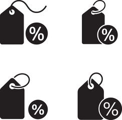Discount Price Tags with Percentage Off Icons
