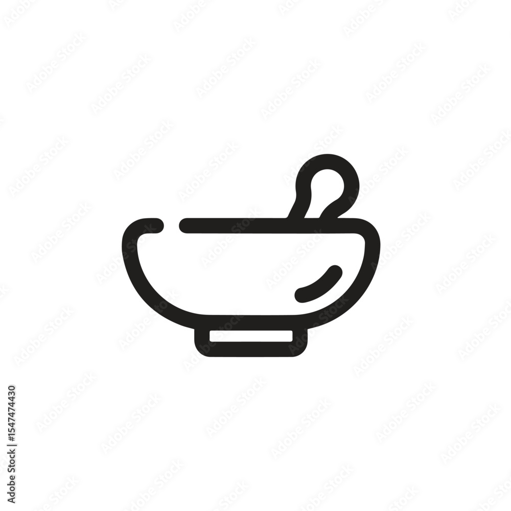 Poster mortar and pestle icon vector. linear style sign for mobile concept and web design. mortar and pestl