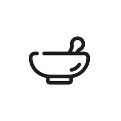Mortar And Pestle  icon vector. Linear style sign for mobile concept and web design. Mortar And Pestle symbol illustration. Pixel vector graphics - Vector.	
