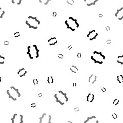 Seamless vector pattern with curly brackets symbols, creating a creative monochrome background with rotated elements. Illustration on transparent background