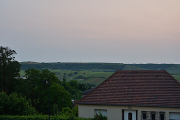 Sancerre, France. Vineyards at Sunset Viewed from a Hilltop. June 8, 2025.