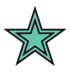 Star icons. Vector symbols star isolated on white background. Design template. Star with double black outline icon.