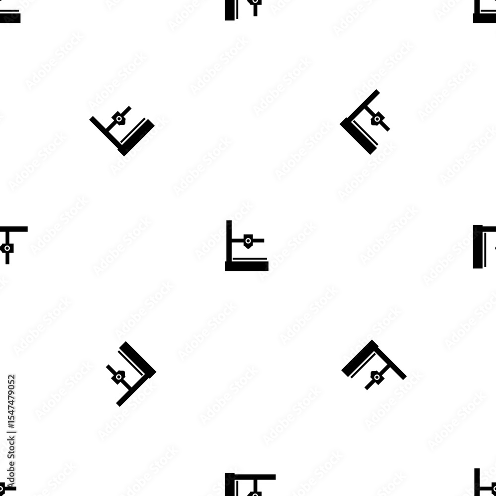 Poster seamless pattern of repeated black small 3d printer symbols. elements are evenly spaced and some are