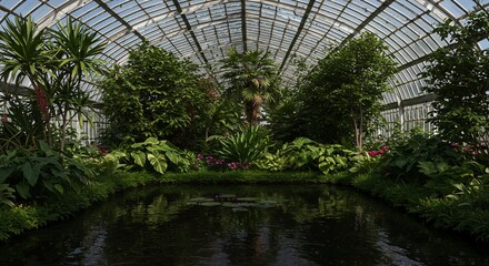 Lush Greenhouse Pondscape A Tropical Oasis