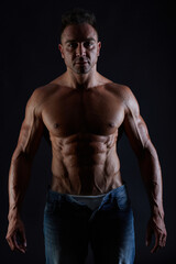 male model - fitness addicted shot in studio background