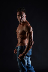 male model - fitness addicted shot in studio background