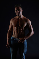 male model - fitness addicted shot in studio background