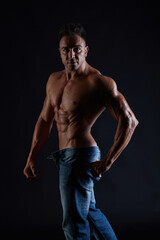 male model - fitness addicted shot in studio background