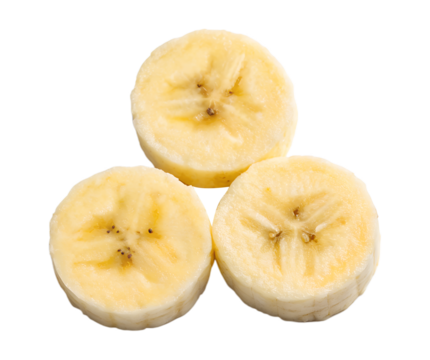 Banana slices isolated on transparent background