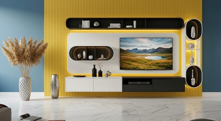 Modern living room display with stylish decor