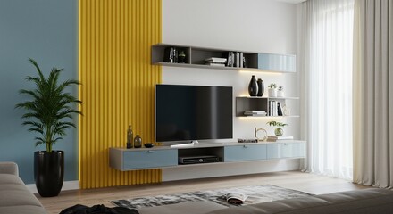 Modern living room with stylish accents