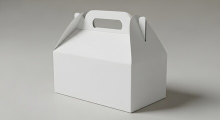 Blank White Cardboard Carry Box Packaging Mockup Perfect for Food, Gifts, or Products
