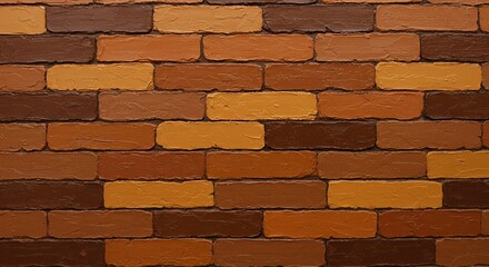 Richly Textured Brown Brick Wall Background: A Seamless Pattern of Earthy Hues