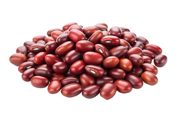 A pile of vibrant red beans isolated on transparent background