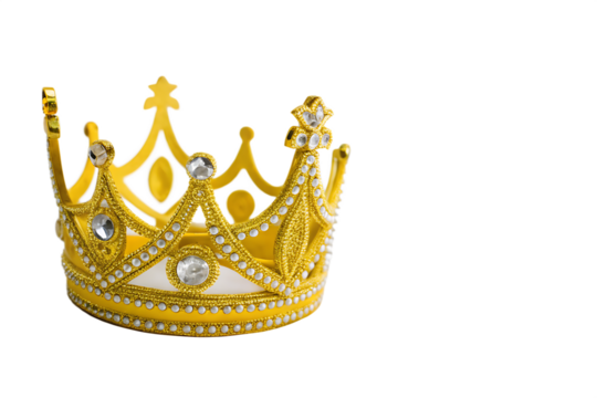 yellow-crown isolated  on  white background png, ai generated