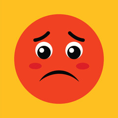 Sad Emoticon with Frown and Droopy Eyes