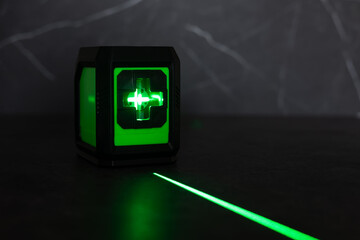 Laser level when building a wall of blocks. laser level for determining precise lines and levels at...