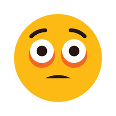 Tired Emoticon with Droopy Eyes Expression