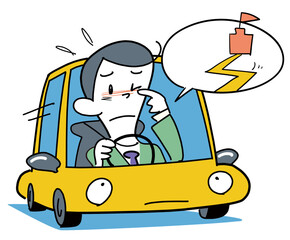 睡眠不足の状態で運転する-危険運転