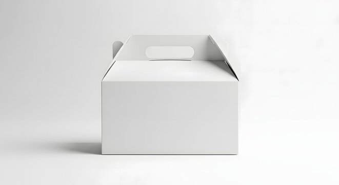 Blank White Cardboard Box Packaging Mockup Perfect for Food, Gift, or Product Presentation