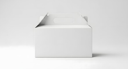 Blank White Cardboard Carry Box Mockup Perfect for Packaging Design and Presentation