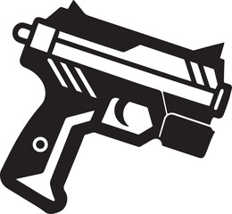 toy nerf gun silhouette, black and white silhouette, vector and illustration