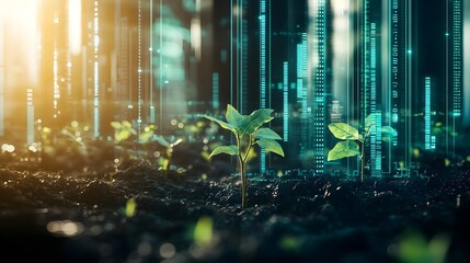 Smart Agriculture Data-Driven Growth, seedling, sprout, plant, farming, technology