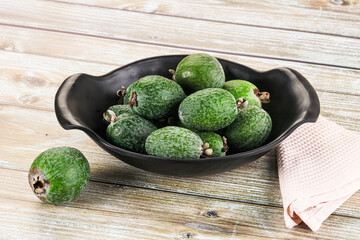 Sweet ripe juicyfruit feijoa