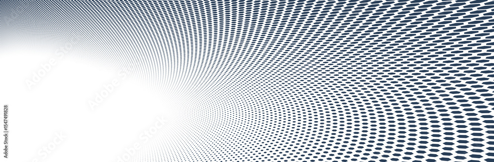 Poster dotted vector abstract background, black dots in perspective flow, dotty texture abstraction, big da