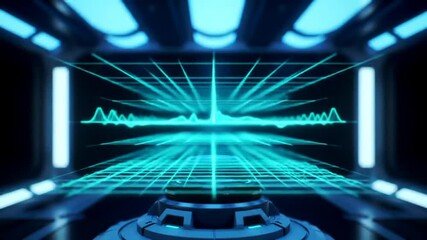 Futuristic spectral analysis core glowing in advanced statistics bay environment - Powered by Adobe