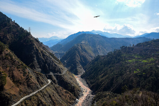 Peerah View Point with Baglihar Dam and Chenab River &ndash; Jammu & Kashmir, India
