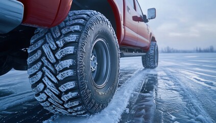 Extreme Terrain Vehicle on Frozen Lake, Exploring Winter Adventures